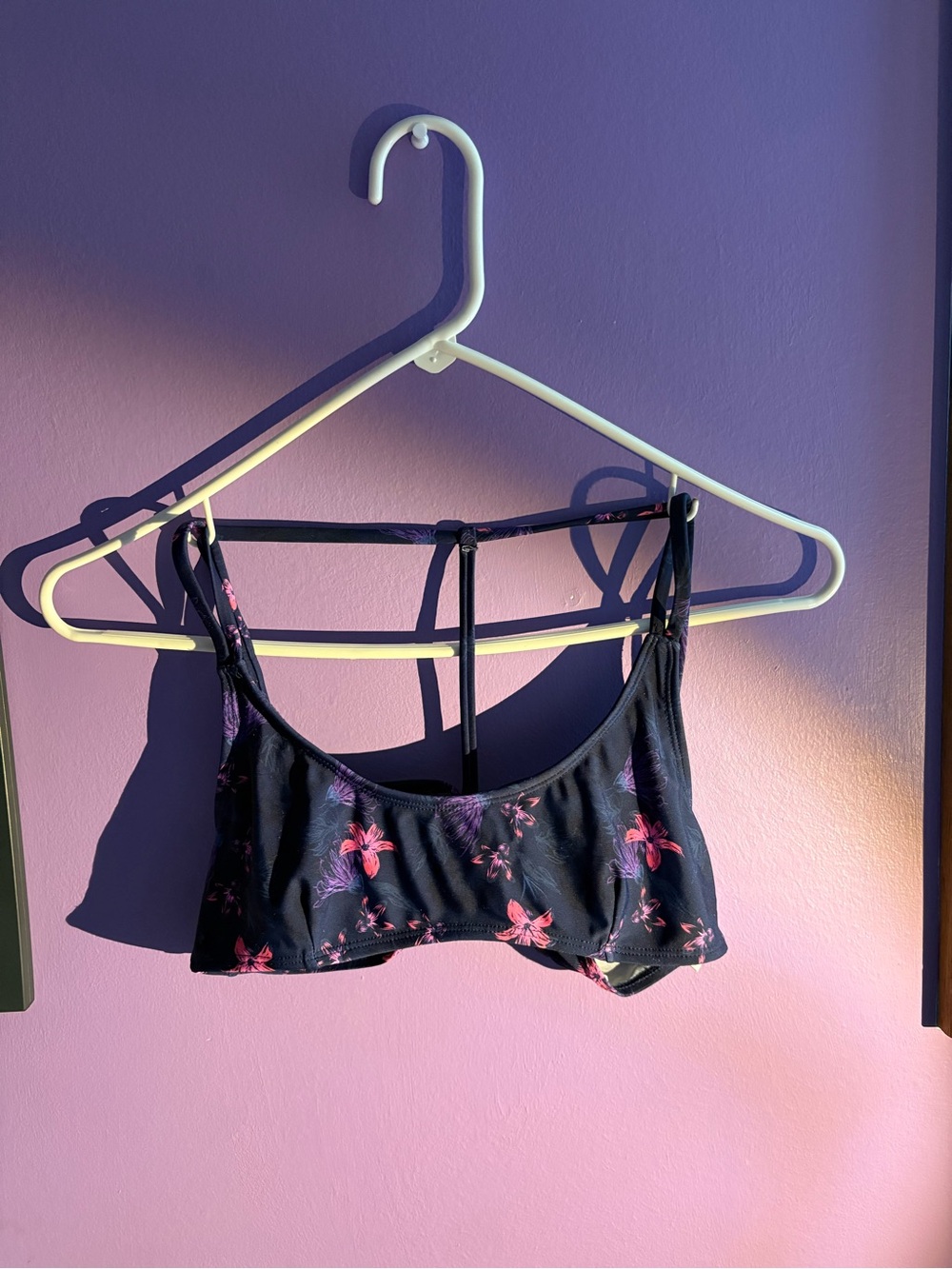 Purple Floral Bikini Top
